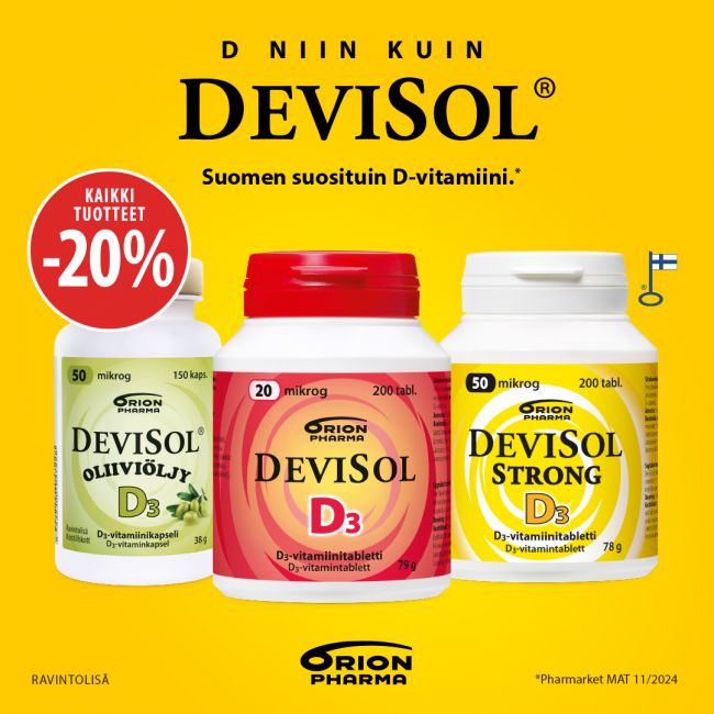 Devisol -valmisteet -20 %