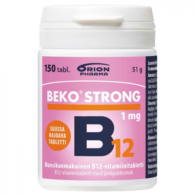 Beko Strong B12 1mg 150 Tabl. Suussa Hajoava - Nettiterveysapteekki.fi