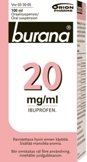 Burana 20 mg/ml oraalisuspensio 100 ml