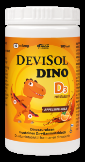 DeviSol Dino appelsiini-kola 10 mikrog 100 tabl. 