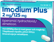 Imodium Plus 2 mg/125 mg tabletti 12 läpipainopakkaus